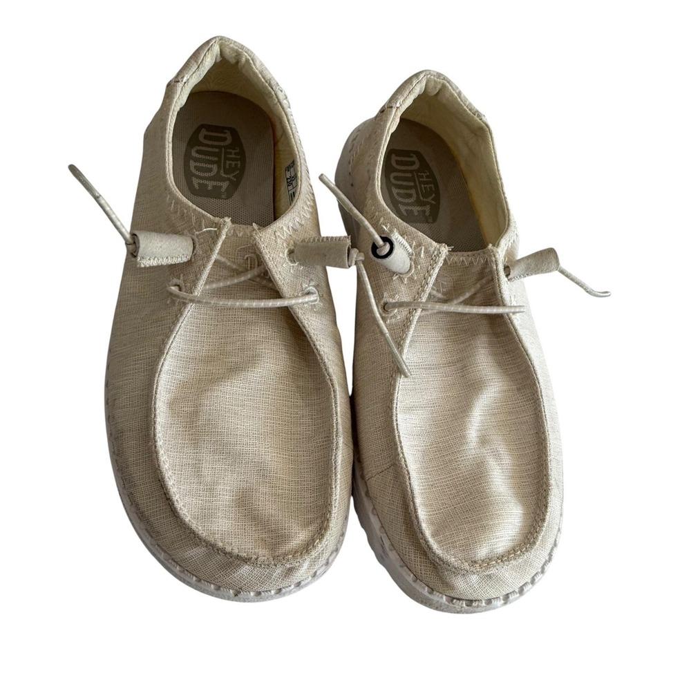 Hey Dude Wendy‎ Star Loafers Women 7 Snowcap Off White Excellent Lightweight